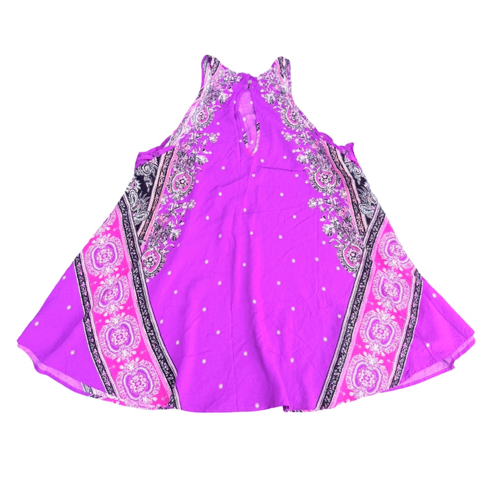 Free People Darjeeling Magenta Print Sleeveless Slip Dress - Picture 4 of 7